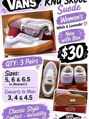 Vans Women's Old Skool Suede Sneaker - Lavender & White
